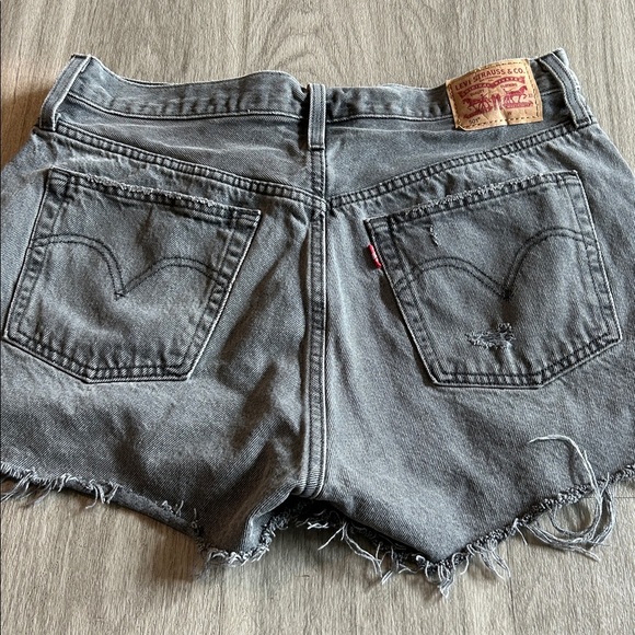 Levi's Gray Jean Shorts - Picture 2 of 14